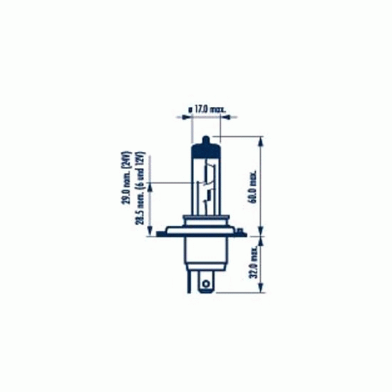 Крушка H4 12V 60/55W P43t-38,LongLife + 50 % повече светлина