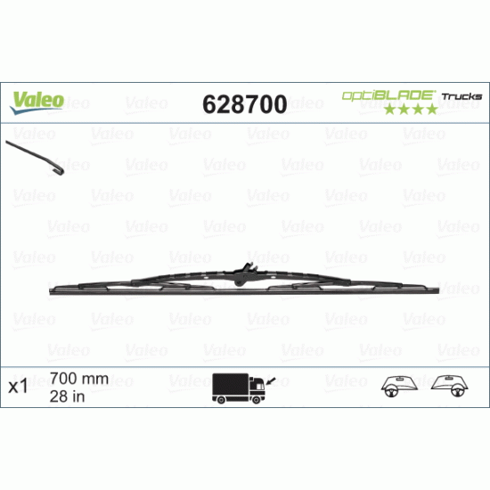 Чистачка 1бр. 70см.; MERCEDES-BENZ ACTROS MP2 / MP3(09- ); SCANIA P,G,R,T - series(14- ); MAN TGX(15- )