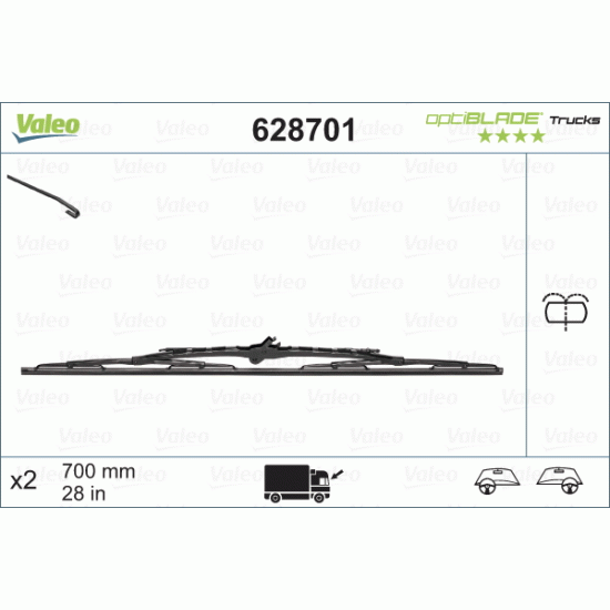 Чистачка 1бр. 70см. с пръскалка; MERCEDES-BENZ ACTROS MP4 (14-); SCANIA P,G,R,T - series (12-) (14-)