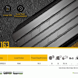 Гума РЕМАРКЕ BT163, 164K, 24 PR, 385/65R22.5, магистрална шарка - Long Life