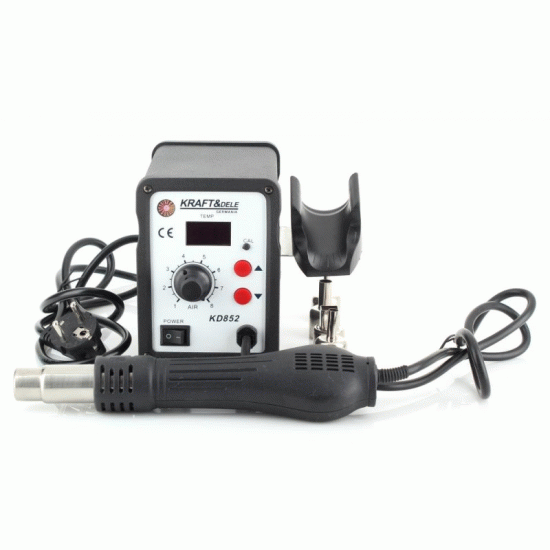 Заваръчен апарат за пластмаса 2в1 със станция, 230V/700W, 100-450 C, к-кт с 4 накрайника