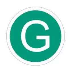 Стикер с буква G на зелен фон- 200мм. - Намалени емисии
