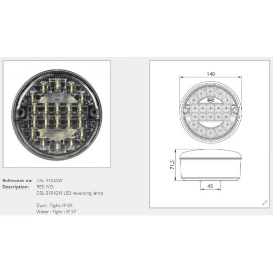 Халоген  допълнителен заден LED , 9-33V, консумация 2,3-2,4W
