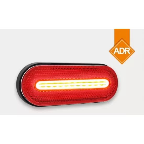 Габарит без букса, LED червен с червен рефлектор 12-36V и кабел 0,5м.