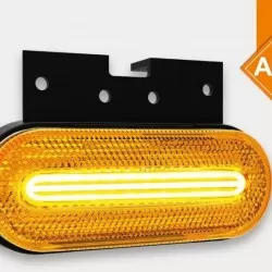 Габарит без букса, с държач, LED жълт с жълт рефлектор 12-36V и кабел 0,5м.