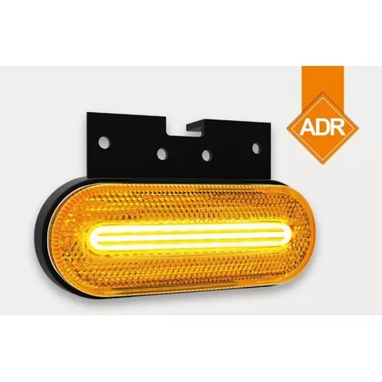 Габарит без букса, с държач, LED жълт с жълт рефлектор 12-36V и кабел 0,5м.