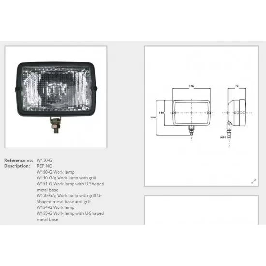 Халоген допълнителен/бял (квадратен) 12/24V