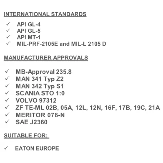 Масло за скоростна кутия 20L TRANSMISSION DUAL 9 FE 75W90 GL5