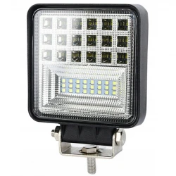 Фар работен универсален правоъгълен със стойка 126W, LED,12/24V-бял