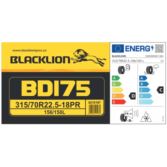 Гума ВЛЕКАЧ ЗАДНА BD175 регионална 315/70R22.5, 156/150L