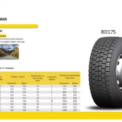 Гума ВЛЕКАЧ ЗАДНА BD175 регионална 295/80R22.5, 152/149M - 2
