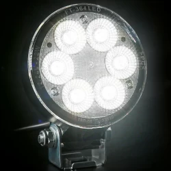 Фар работен универсален LED 6 диода, бял 2500 lm, 12-32V с кабел 1.5 м, широк светлинен лъч за близка зона, IP69 - 2