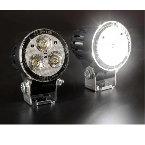 Фар работен универсален LED 3 диода, бял 1200 lm, 12-32V с кабел 1.5 м, тесен светлинен лъч за далечна зона, IP69