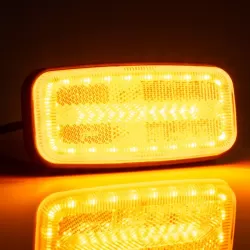 Габарит без букса с държач, LED жълт, с жълт рефлектор 12-36V и кабел 0,5м. - 2