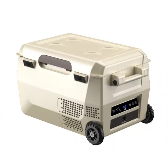 Хладилна кутия на колелца с компресор цвят пустинен пясък, 26L, 12V/24V/230V, T℃ -18~10℃, р-ри Ш/Д/В - 382/616/365 mm
