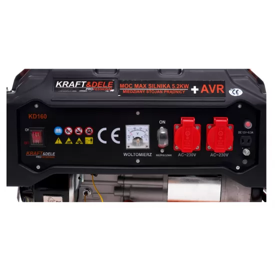 Генератор бензинов 2.8/3.5kW, 12V/2x230V, резервоар 15л