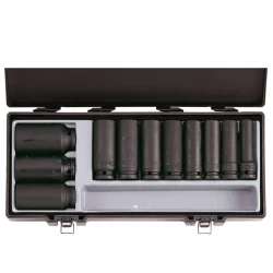 Вложки к-кт 1/2, удължени ударни, 11 бр.  (12-32mm) в метална кутия