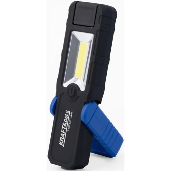 Работна лампа LED, 250 lm, с магнит, с акумулаторна батерия 2500 mAh, зареждане с USB