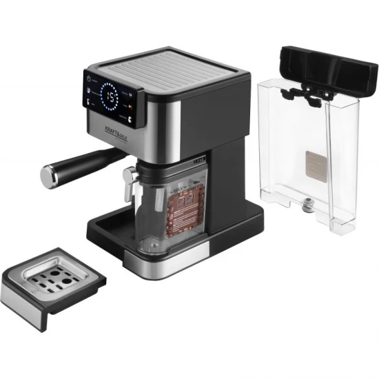 Кафемашина с 5 програми за кафе еспресо, капучино, латте, 20bar, 1500W, LCD дисплей, резервоар за вода + контейнер за мляко