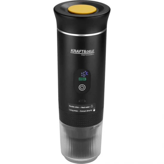 Кафемашина преносима, 125W, 20bar, с батерия 8400mAh, загрява до 90°C, резервоар 80 ml, Зарядно напрежение 5V  2A