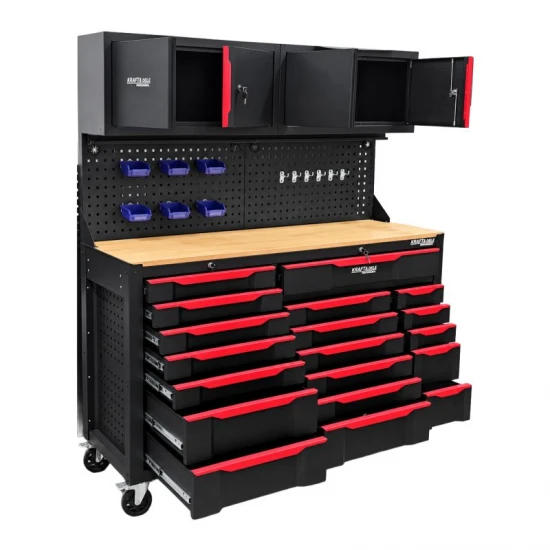 Шкафове за сервиз метални на колела с долна част с 19 чекмеджета № KD5865 - Kraft & Dele