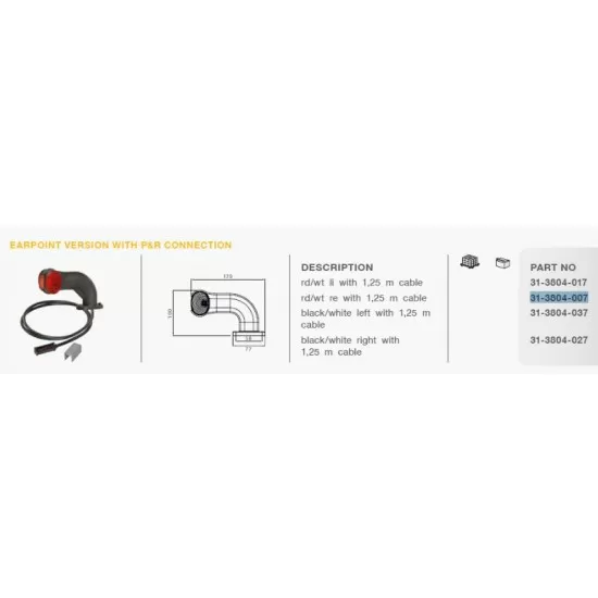 Габарит страничен RH, P&R 1250mm.,90градусов -Superpoint II-