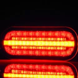 Стоп универсален LED, 12-36V, три секционнен, с динамичен мигач, с кабел - 2