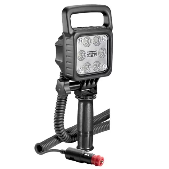 Фар работен универсален 6 x LED, с дръжка,12V-24V DC, 2500Lm, 8m спирален кабел с букса за запалка