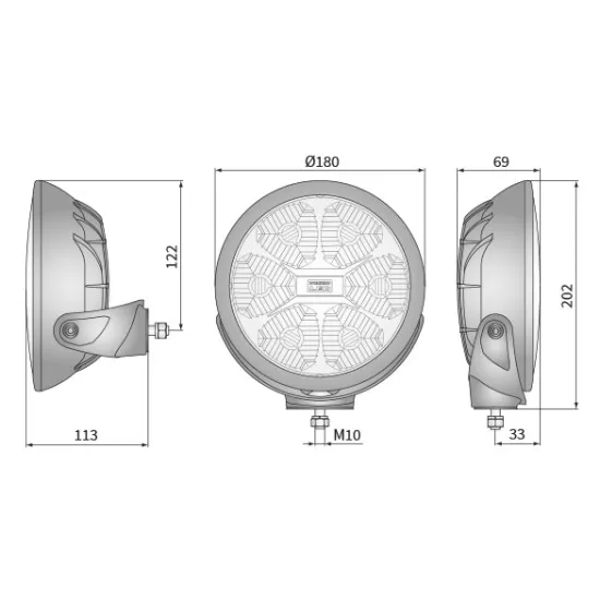 Халоген разпръскващ 6 x LED,  12V-24V DC, 0,5м кабел