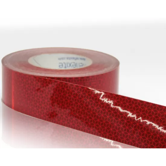 Лента светлоотразителна твърда повърхност 50мм.х50м.-Червена-цена за метър